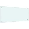 vidaXL Kitchen Backsplash White 90 x 40 cm Tempered Glass
