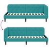 vidaXL Corner Bed Frame with Headboard Turquoise 100 x 200 cm Velvet