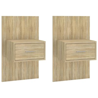 vidaXL Wall-mounted Bedside Cabinets 2 pcs Sonoma Oak