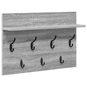 vidaXL Wall-Mounted Coat Rack Wall-Mounted Grey Sonoma 60 x 40 x 12 cm