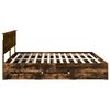 vidaXL Bed Frame with Drawer Smoked Oak 200 x 200 cm Engineer Wood