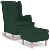 vidaXL Armchair with Rocking Legs and Stool Dark Green Fabric (329411+329431)