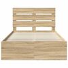 vidaXL Bed Frame with Headboard Sonoma 120 x 190 cm Solid Pine Wood