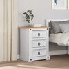 vidaXL Bedside Table with Drawer White 53 x 39 x 66 cm Solid Pine Wood