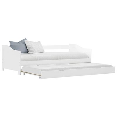 vidaXL Pull-out Sofa Bed Frame White Pinewood 90x200 cm