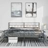 vidaXL Metal Bed Frame without Mattress with Footboard Black 193x203cm