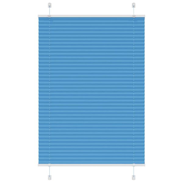 vidaXL Pleated Blind Blue 70x100 cm Fabric Width 69.4 cm Polyester
