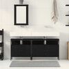 vidaXL Bathroom Vanity Units with Shelf 3 pcs Black Engineered wood