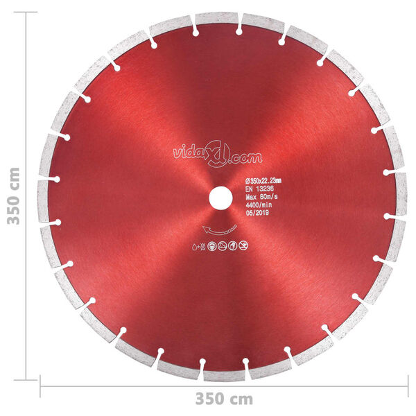 vidaXL Diamond Cutting Disc Steel 350 mm