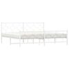 vidaXL Metal Bed Frame without Mattress with Footboard White 193x203cm