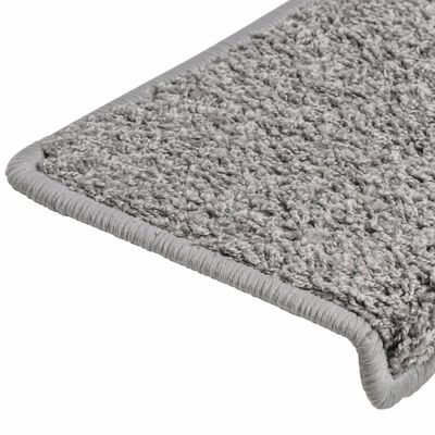 vidaXL Carpet Stair Treads 15 pcs 65x21x4 cm Grey