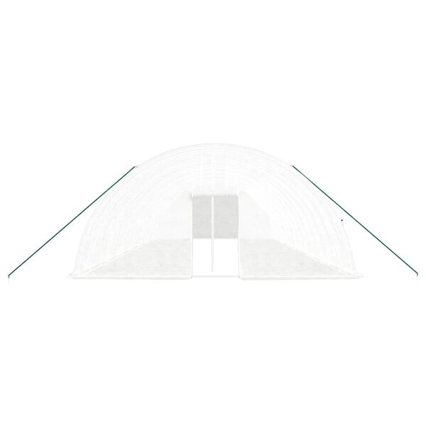 vidaXL Greenhouse with Steel Frame White 84 m&sup2; 14x6x2.85 m