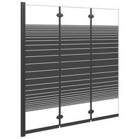 vidaXL Foldable Shower Enclosure 3 Panels 130x130 cm ESG Black