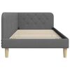 vidaXL Corner Bed Frame with Headboard Dark Grey 90 x 190 cm Fabric
