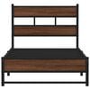 vidaXL Metal Bed Frame without Mattress Brown Oak 107x203 cm
