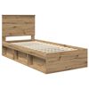 vidaXL Bed Frame Artisian Oak 90 x 200 cm Solid Pine Wood