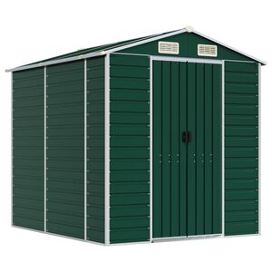 vidaXL Garden Shed Green 191x215x198 cm Galvanised Steel