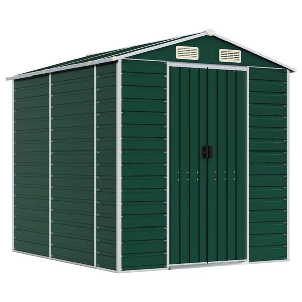 vidaXL Garden Shed Green 191x215x198 cm Galvanised Steel