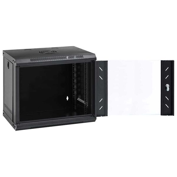 vidaXL Network Cabinet with Storage Black 53 x 45 x 45 cm Steel