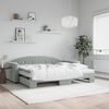 vidaXL Daybed with Trundle and Mattresses Light Grey 90x190 cm Velvet