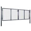 vidaXL Mesh Garden Gate Galvanised Steel 300x75 cm Grey