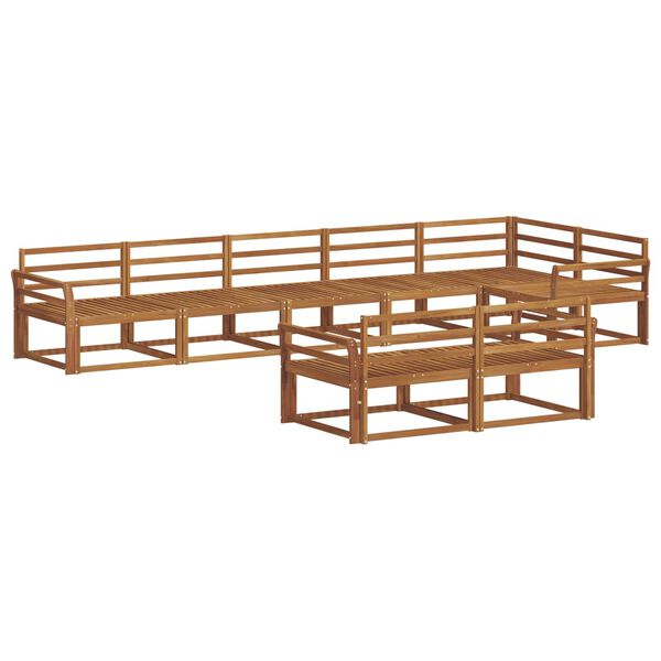 vidaXL Outdoor Sofa Set 8 pcs Natural Solid Acacia Wood