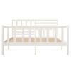 vidaXL Bed Frame without Mattress White Small Double Solid Wood
