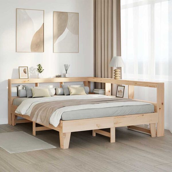 vidaXL Bookcase Bed without Mattress 150x200cm Solid Wood Pine