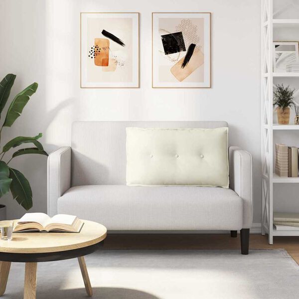 vidaXL Back Pillow Cream 80 x 50 cm Corduroy Fabric