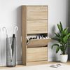 vidaXL Shoe Cabinet Sonoma Oak 63x24x147 cm Engineered Wood