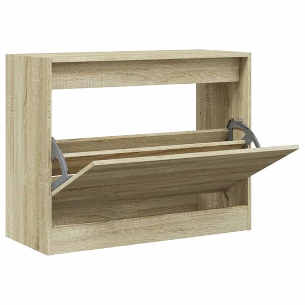 vidaXL Shoe Cabinet Sonoma Oak 80x34x63 cm Engineered Wood