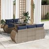 vidaXL 6 Piece Garden Sofa Set with Cushions Grey Poly Rattan Acacia