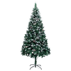 vidaXL Artificial Christmas Tree with Pine Cones and White Snow 240 cm