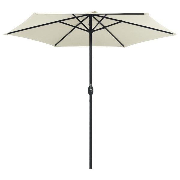 vidaXL Garden Parasol with Aluminium Pole 270x246 cm Sand White