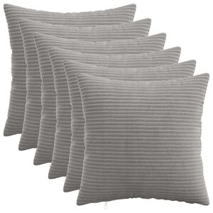 vidaXL Cushion Cover 6 pcs HEERLEN Light Grey 30 x 30 cm Corduroy