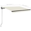 vidaXL Freestanding Manual Retractable Awning 300x250 cm Cream