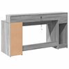 vidaXL Desk with LED Lights Grey Sonoma 160x55x91 cm Engineered Wood