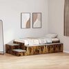 vidaXL Storage Bed Frame with Storage Smoked Oak 75 cm Engineered Wood
