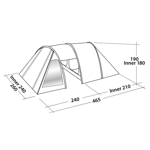 Easy Camp Tunnel Tent Galaxy 400 4-person Steel Grey and Blue