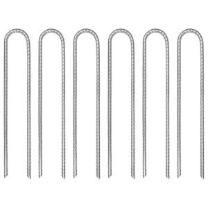vidaXL Tent Pegs 6 pcs U-shaped 30 cm &Oslash;7 mm Galvanised Steel