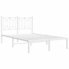 vidaXL Metal Bed Frame without Mattress with Headboard White 120x190cm