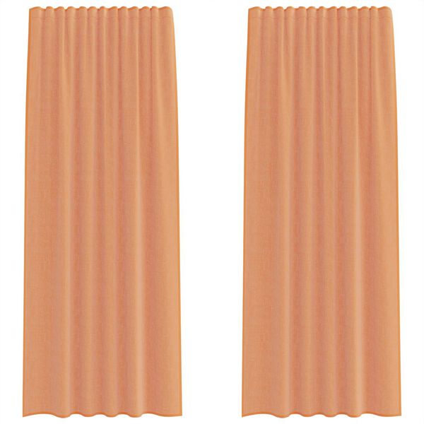 vidaXL Voile Curtains with Rod Pockets 2 pcs Terracotta