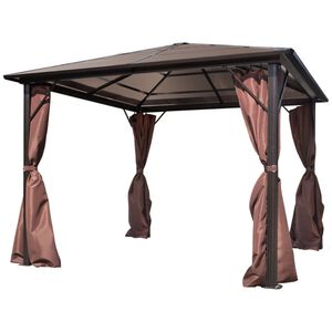 vidaXL Gazebo with Curtain Brown Aluminium 300 x 300 cm