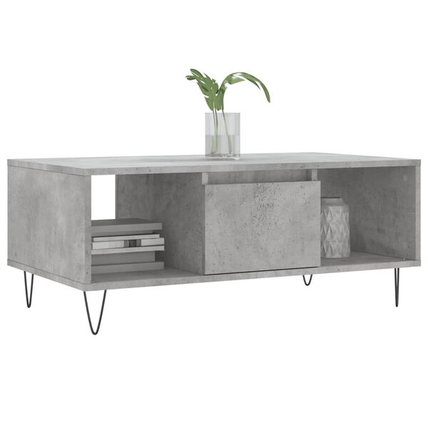 vidaXL Coffee Table Concrete Grey 90x50x36.5 cm Engineered Wood
