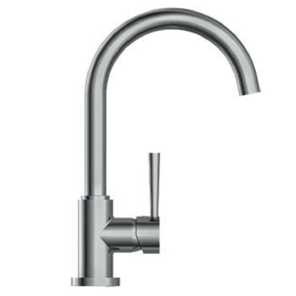 SCH&Uuml;TTE Sink Mixer with Round Spout CORNWALL Low Pressure Chrome