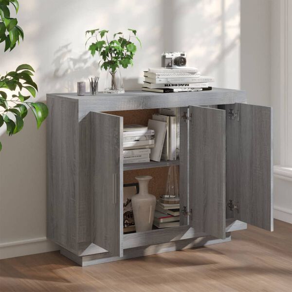 vidaXL Sideboard Grey Sonoma 92x35x75 cm Engineered Wood