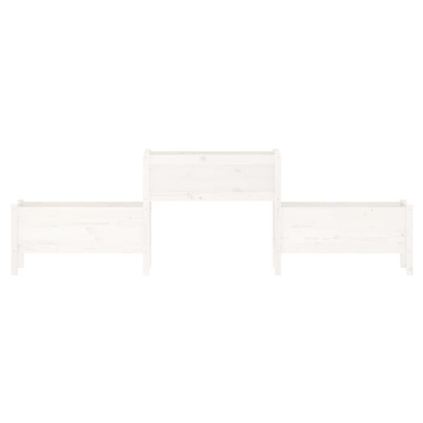 vidaXL Planter White 245.5x44x75 cm Solid Wood Pine