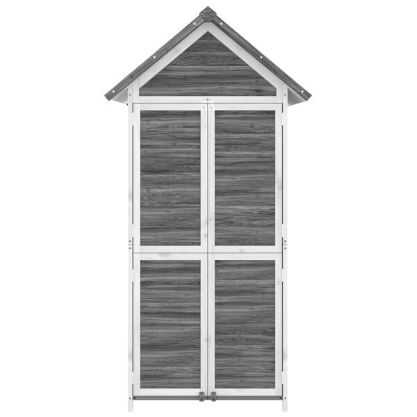 vidaXL Garden Tool Shed Grey 89x52.5x175 cm Solid Wood Pine