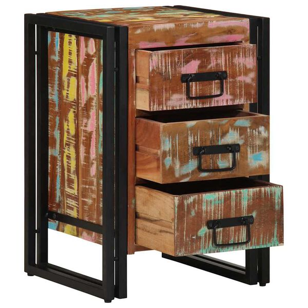 vidaXL Bedside Cabinet Multicolour 40 x 40 x 59 cm Solid Reclaim Wood