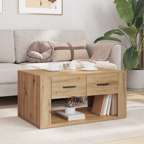 vidaXL Coffee Table Artisan Oak 80 x 50 x 40 cm Engineered Wood